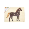 Viga 44607 Drewniane Puzzle na podkładce z uchwytami - Koń