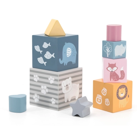Viga 44016 PolarB Drewniana piramidka edukacyjna z sorterem
