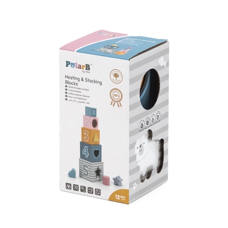 Viga 44016 PolarB Drewniana piramidka edukacyjna z sorterem