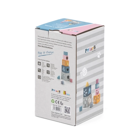 Viga 44016 PolarB Drewniana piramidka edukacyjna z sorterem