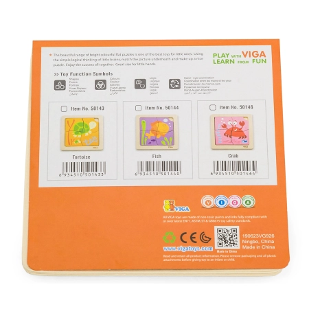 Viga 50146 Drewniane Puzzle na podkładce - krab