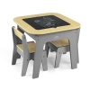 Milly Mally Zestaw mebli Olaf Blocks - Stolik i dwa krzesełka Dark Grey