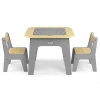 Milly Mally Zestaw mebli Olaf Blocks - Stolik i dwa krzesełka Dark Grey