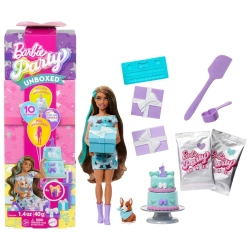 Mattel JFG72  Barbie Party Unboxed Reveal – Zestaw 10 Niespodzianek z Lalką