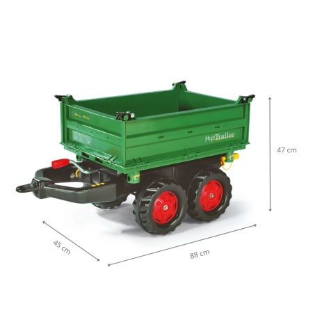 Rolly Toys 122202 Przyczepa Rolly - Mega Trailer Ciemno Zielona Koła 2-osie
