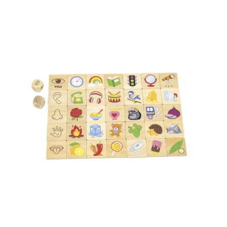 Viga 44507 Drewniane Puzzle - zestaw do nauki zmysłów