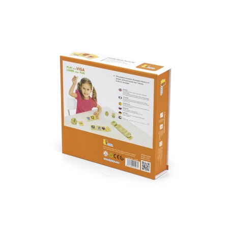 Viga 44507 Drewniane Puzzle - zestaw do nauki zmysłów