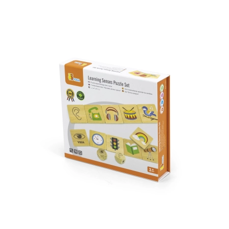 Viga 44507 Drewniane Puzzle - zestaw do nauki zmysłów
