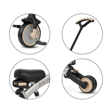 Qplay Rowerek Trójkołowy Stager 3w1 Silver