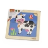 Viga 51313 Drewniane Puzzle na podkładce - Krówka
