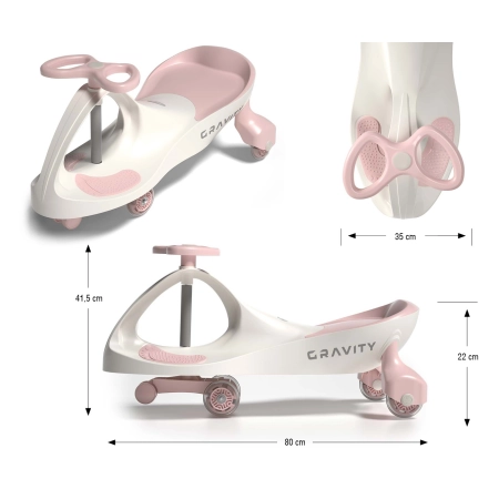 Jeździk Grawitacyjny Gravity Cream Pink Milly Mally