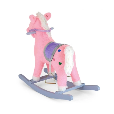 Milly Mally Koń na biegunach pluszowy Łatek Pink