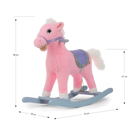 Milly Mally Koń na biegunach pluszowy Łatek Pink