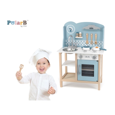 Viga 44047 PolarB Drewniana Kuchnia z akcesoriami silver-blue