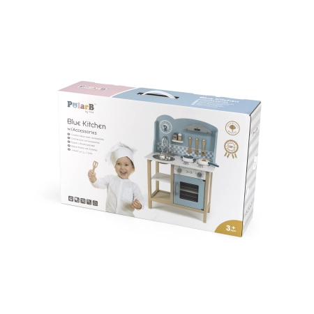 Viga 44047 PolarB Drewniana Kuchnia z akcesoriami silver-blue