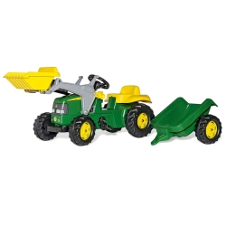 Rolly Toys 811496 Traktor Rolly Junior John Deere z łyżką i przyczepą