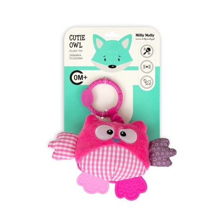 Zawieszka pluszowa Sówka - Cutie owl - 2881 PINK