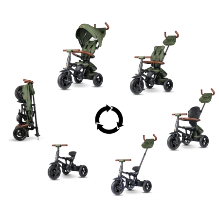 Qplay Rowerek Trójkołowy Rito Deluxe Rubber Olive