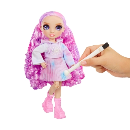 MGA 507581  Rainbow High Watercolor And Create Lalka Do Malowania Z Fioletowymi Oczami