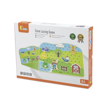 Viga 44637 Drewniana Gra w sznurowanie - farma
