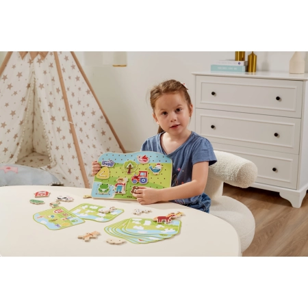 Viga 44637 Drewniana Gra w sznurowanie - farma