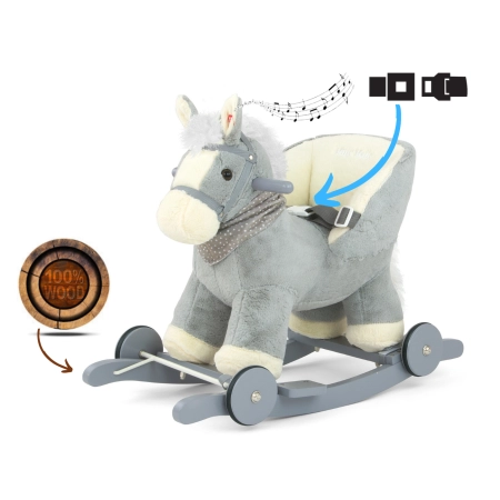 Milly Mally Koń na biegunach pluszowy Polly Gray