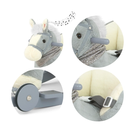 Milly Mally Koń na biegunach pluszowy Polly Gray