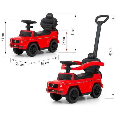 Milly Mally Pojazd z rączką MERCEDES G350d Red