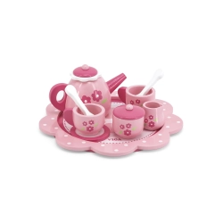 Viga 44543 Drewniany Serwis do herbaty i kawy pink flower