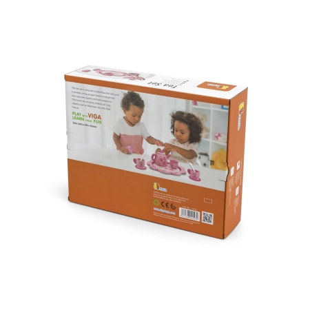 Viga 44543 Drewniany Serwis do herbaty i kawy pink flower