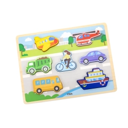 Viga 44701 Drewniane Puzzle na podkładce 7 elementów- transport