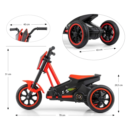Milly Mally Gokart na pedały Rider Red
