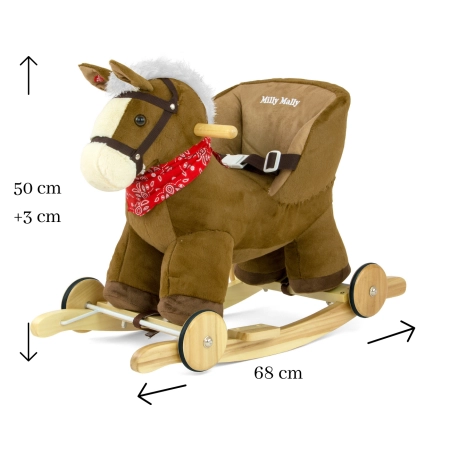 Milly Mally Koń na biegunach pluszowy Polly Dark Brown
