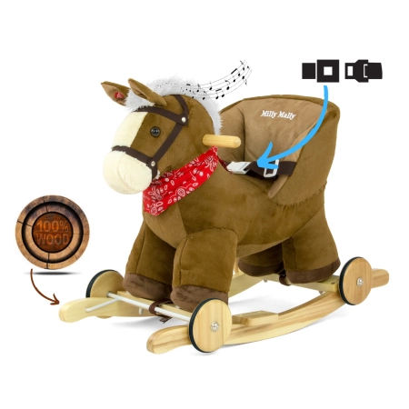 Milly Mally Koń na biegunach pluszowy Polly Dark Brown