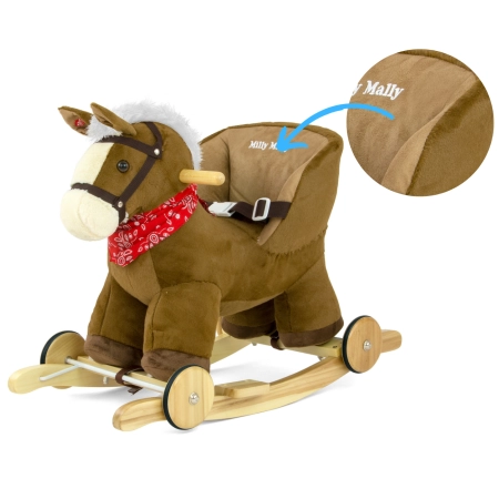 Milly Mally Koń na biegunach pluszowy Polly Dark Brown