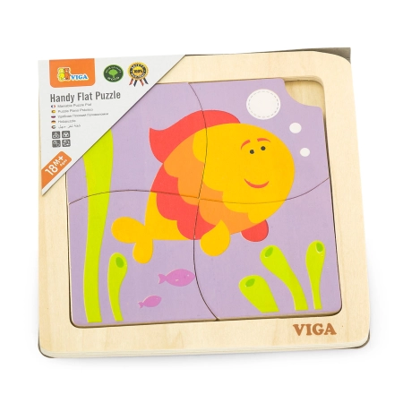 Viga 50144 Drewniane Puzzle na podkładce - rybka