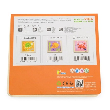 Viga 50144 Drewniane Puzzle na podkładce - rybka
