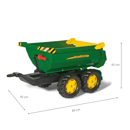 Rolly Toys 122165 Przyczepa Rolly Halfpipe półwywrotka John Deere 2-osie