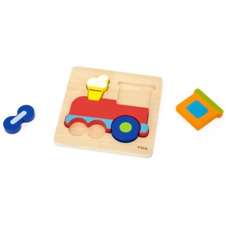 Viga 44783 Drewniane puzzle – lokomotywa