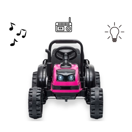 Milly Mally Pojazd na akumulator Traktor z przyczepą Farmer Pink