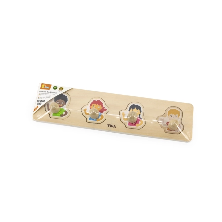 Viga 44536 Drewniana Pierwsze puzzle z uchwytami - kolory skóry