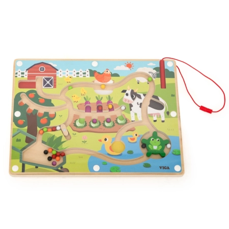Viga 44851 Drewniany Labirynt Magnetyczny Dzień na Farmie