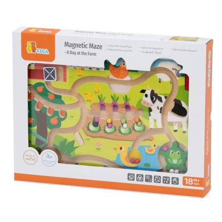 Viga 44851 Drewniany Labirynt Magnetyczny Dzień na Farmie