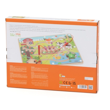 Viga 44851 Drewniany Labirynt Magnetyczny Dzień na Farmie