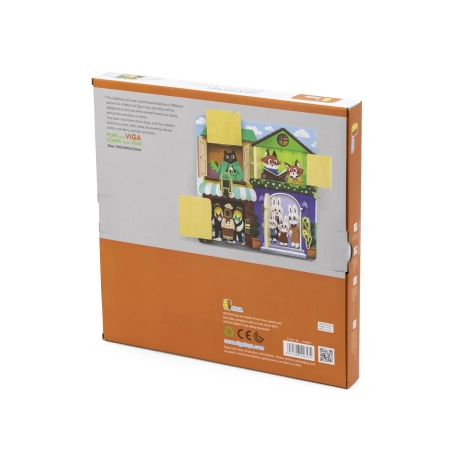 Viga 44653 Drewniana Tablica manipulacyjna otwórz i zamknij - Domek
