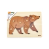 Viga 44606 Drewniane Puzzle na podkładce z uchwytami - Miś