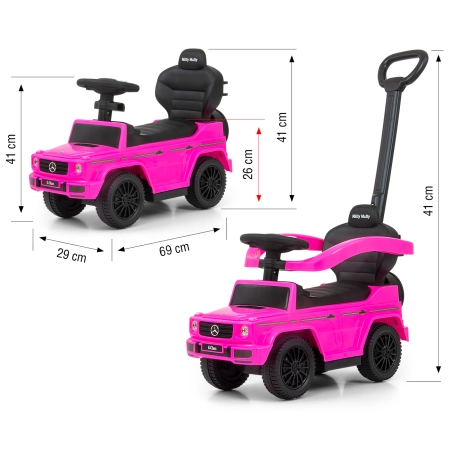 Milly Mally Pojazd z rączką MERCEDES G350d Pink