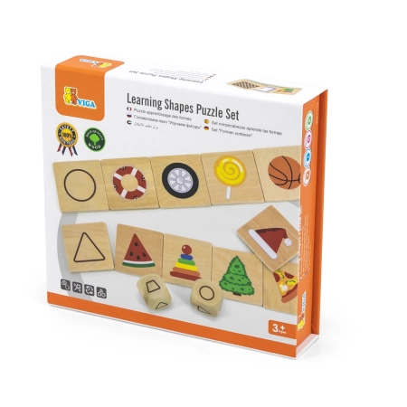 Viga 44506 Drewniane Puzzle - zestaw do nauki kształtów
