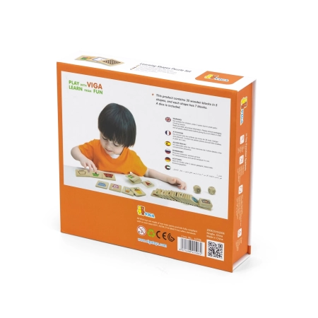 Viga 44506 Drewniane Puzzle - zestaw do nauki kształtów