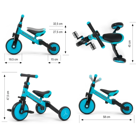 Milly Mally Rowerek 3w1 Optimus Blue